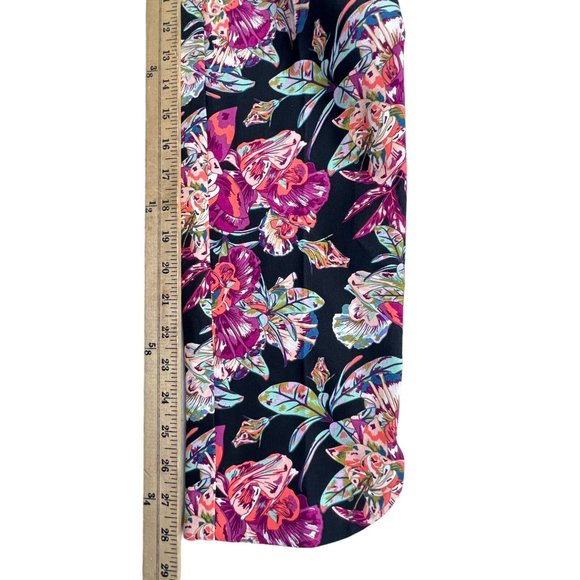 Soft Surroundings Pull On Pants Medium Women Pink Floral Cotton Stretch Colorful - Picture 8 of 8